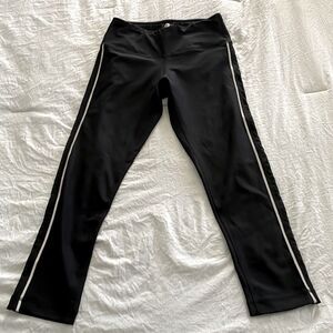 90 Degrees by Reflex Black Athletic Leggings Mesh Reflective Stripe Size XS